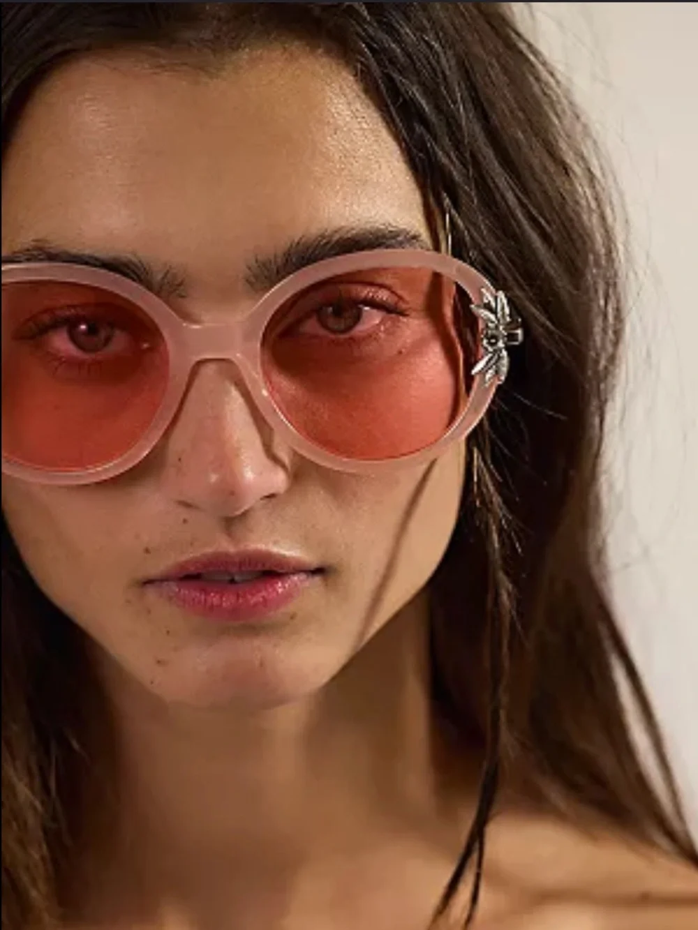 Free People Ines Round Sunglasses in Pink | NWT